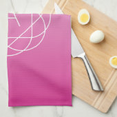 Langwerpige geometrische monogram | Roze zwoegde o Theedoek (Quarter Fold)