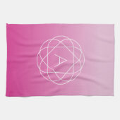 Langwerpige geometrische monogram | Roze zwoegde o Theedoek (Horizontaal)
