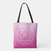 Langwerpige geometrische monogram | Roze zwoegde o Tote Bag (Achterkant)