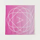 Langwerpige geometrische monogram | Roze zwoegde o Wandkleed (Voorkant (horizontaal))