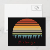 Langwerpige gestreepte zon met bomen Thunder_Cove Briefkaart (Voorkant / Achterkant)
