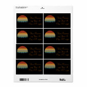 Langwerpige gestreepte zon met bomen Thunder_Cove Etiket (Full Sheet)