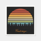 Langwerpige gestreepte zon met bomen Thunder_Cove Servet (Voorkant)