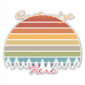 Langwerpige gestreepte zon met bomen Thunder_Cove Sticker (Voorkant)