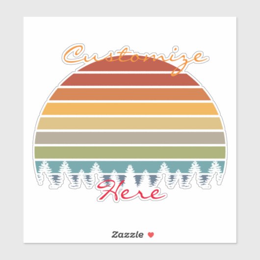 Langwerpige gestreepte zon met bomen Thunder_Cove Sticker (Vel)