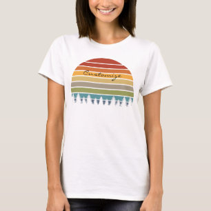 Langwerpige gestreepte zon met bomen Thunder_Cove T-shirt