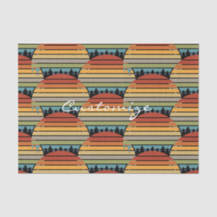 Langwerpige gestreepte zon met bomen Thunder_Cove Tissuepapier