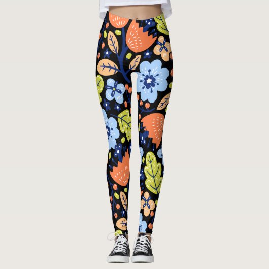 Langwerpige kleurrijke schittering leggings (Voorkant)