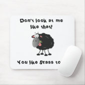 Langwerpige lammeren: zwarte schaap met grijs ijs muismat (Met muis)