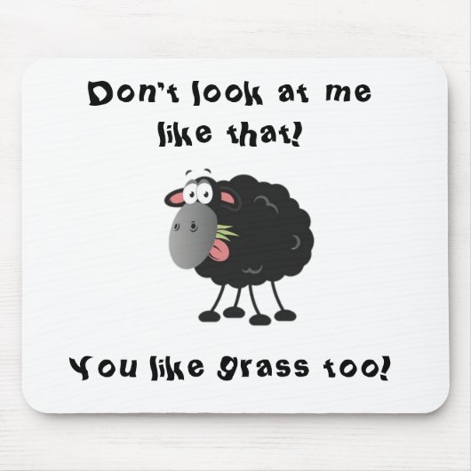 Langwerpige lammeren: zwarte schaap met grijs ijs muismat (Voorkant)