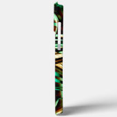 Langwerpige metalen groene strepen, glanzend sepia Case-Mate iPhone case (Achterkant / Links)