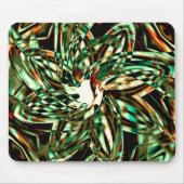 Langwerpige metalen groene strepen, glanzend sepia muismat (Voorkant)