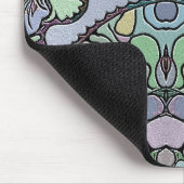 Langwerpige  mozaïek paarse pansie met florale ele muismat (Hoek)