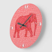 Langwerpige olifant - diep rood en koraal grote klok (Hoek)