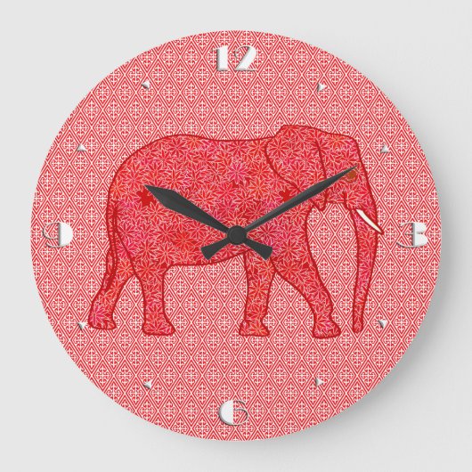 Langwerpige olifant - diep rood en koraal grote klok (Voorkant)