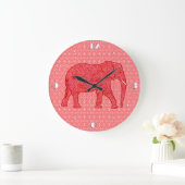 Langwerpige olifant - diep rood en koraal grote klok (Huis)