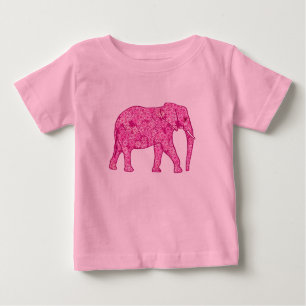 Langwerpige olifant - fuchsia roze baby T-Shirt