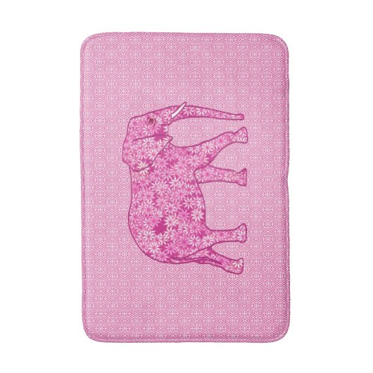Langwerpige olifant - fuchsia roze badmat (Voorkant Verticaal)