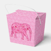 Langwerpige olifant - fuchsia roze bedankdoosjes (Achterkant)