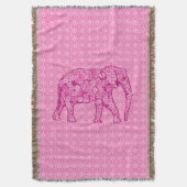 Langwerpige olifant - fuchsia roze deken (Voorkant Verticaal)
