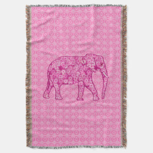Langwerpige olifant - fuchsia roze deken