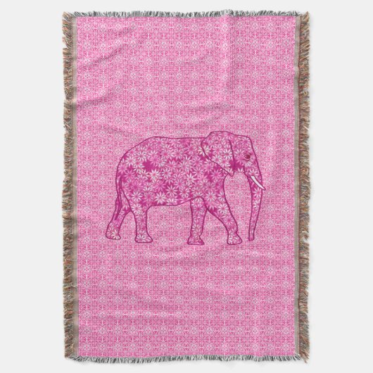 Langwerpige olifant - fuchsia roze deken (Voorkant Verticaal)