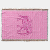 Langwerpige olifant - fuchsia roze deken (Voorkant)