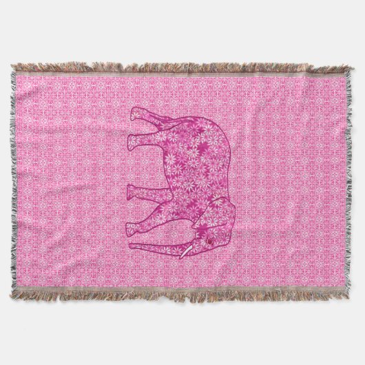 Langwerpige olifant - fuchsia roze deken (Voorkant)