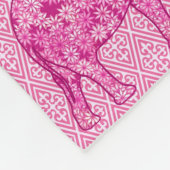 Langwerpige olifant - fuchsia roze fleece deken (Hoek)