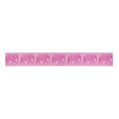 Langwerpige olifant - fuchsia roze grosgrain lint (Voorkant)