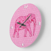 Langwerpige olifant - fuchsia roze grote klok (Hoek)