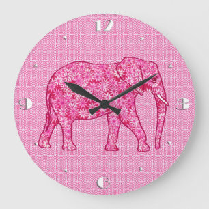 Langwerpige olifant - fuchsia roze grote klok