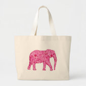 Langwerpige olifant - fuchsia roze grote tote bag (Voorkant)