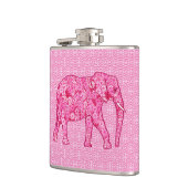 Langwerpige olifant - fuchsia roze heupfles (Links)