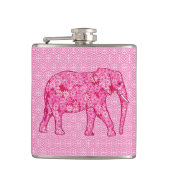 Langwerpige olifant - fuchsia roze heupfles (Voorkant)