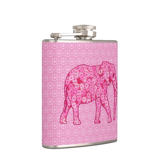 Langwerpige olifant - fuchsia roze heupfles (Rechts)