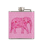 Langwerpige olifant - fuchsia roze heupfles (Achterkant)