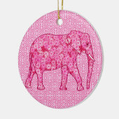 Langwerpige olifant - fuchsia roze keramisch ornament (Links)