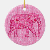 Langwerpige olifant - fuchsia roze keramisch ornament (Achterkant)