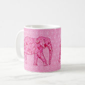Langwerpige olifant - fuchsia roze koffiemok (Voorkant links)