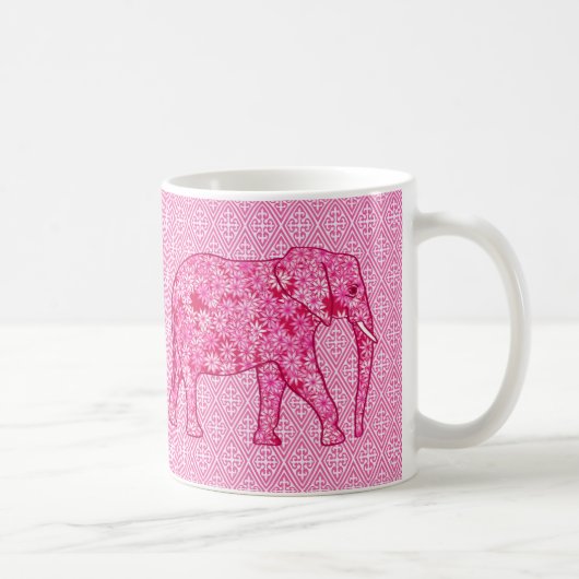 Langwerpige olifant - fuchsia roze koffiemok (Rechts)
