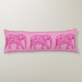 Langwerpige olifant - fuchsia roze lichaamskussen (Achterkant)