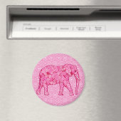 Langwerpige olifant - fuchsia roze magneet (Insitu (Vaatwasser))
