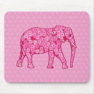 Langwerpige olifant - fuchsia roze muismat