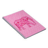 Langwerpige olifant - fuchsia roze notitieboek (Rechterzijde)