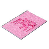 Langwerpige olifant - fuchsia roze notitieboek (Linkerzijde)