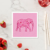 Langwerpige olifant - fuchsia roze servet (Insitu)