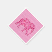 Langwerpige olifant - fuchsia roze servet (Hoek)