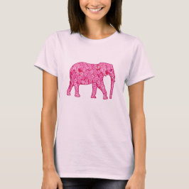 Langwerpige olifant - fuchsia roze t-shirt