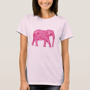 Langwerpige olifant - fuchsia roze t-shirt